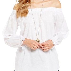 Gibson Latimer Off Shoulder Poplin Top